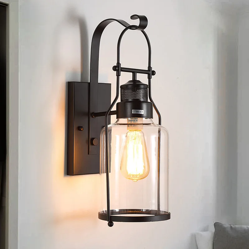 

Vintage Pendant Light Industrial Style Glass Lamp Retro Design Indoor Luminaire Decor Metal Hanging Fixture for Dining Room