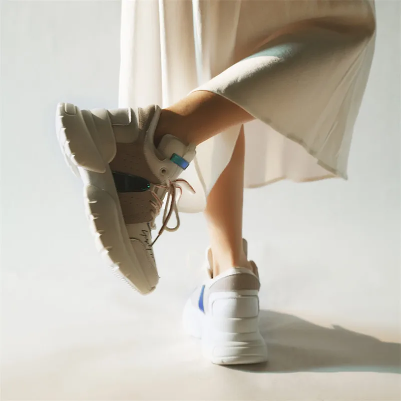 FEDONAS новые Для женщин спортивная обувь на плоской подошве платформы повседневная