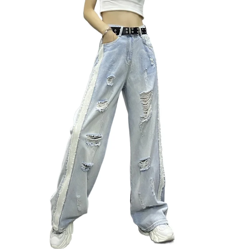 

2021New Ripped Jeans For Women Women Big Size Ripped Trousers Stretch Pencil Pants Leggings Women Jean Casual Slim Ladies Jeans