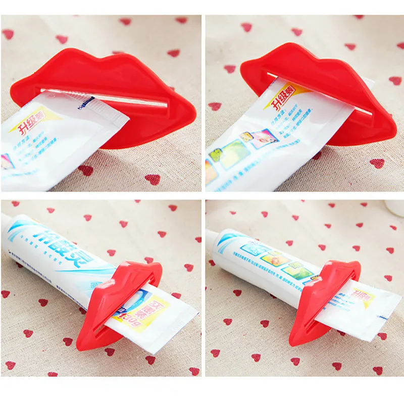 4 шт. ручная отжимная зубная паста в форме губ пресс-дозатор пасты зажим для