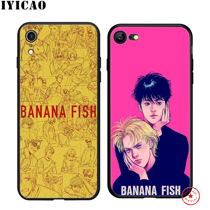 IYICAO Banana Fish Soft Phone Case for iPhone 11 Pro XR X XS Max 6 6S 7 8 Plus 5 5S SE Silicone TPU |