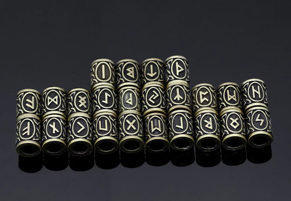 Бусины Из Руна викингов дредлока для волос маленькие плавающие бусины браслетов