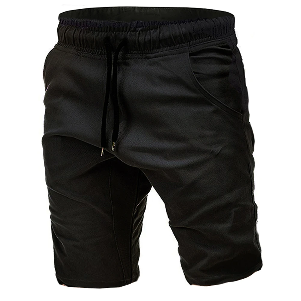 Мужские однотонные Цвет карманами на завязках спортивные шорты с эластичной