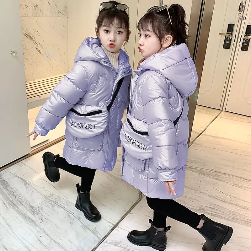 

Парка с капюшоном для девочек и подростков, теплая непромокаемая куртка на пуху для детей и подростков, зимняя верхняя одежда для детей 4, 7, 9,...