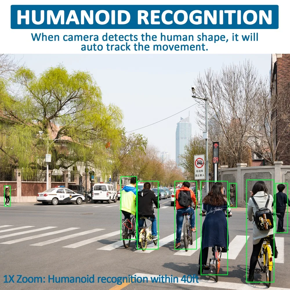 IMPORX 5MP 45X Optical Zoom Auto Track PTZ IP Camera Wireless WIFI AI Humanoid Detection Recognition Tracking Surveillance | Безопасность