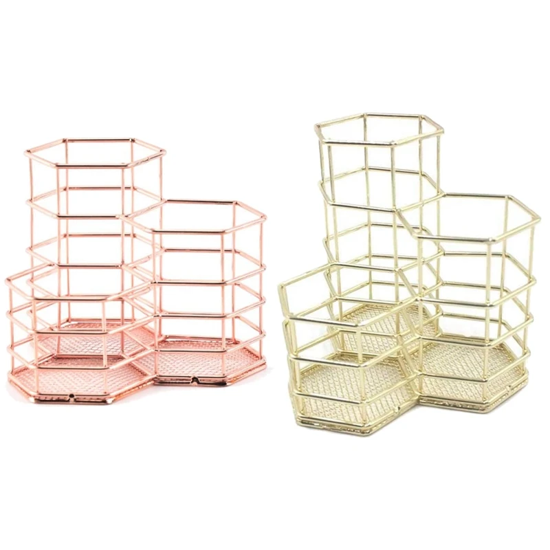 

Hexagonal Pen Holder Desktop Storage Box, Office Supplies Pencil Holder for Home Office