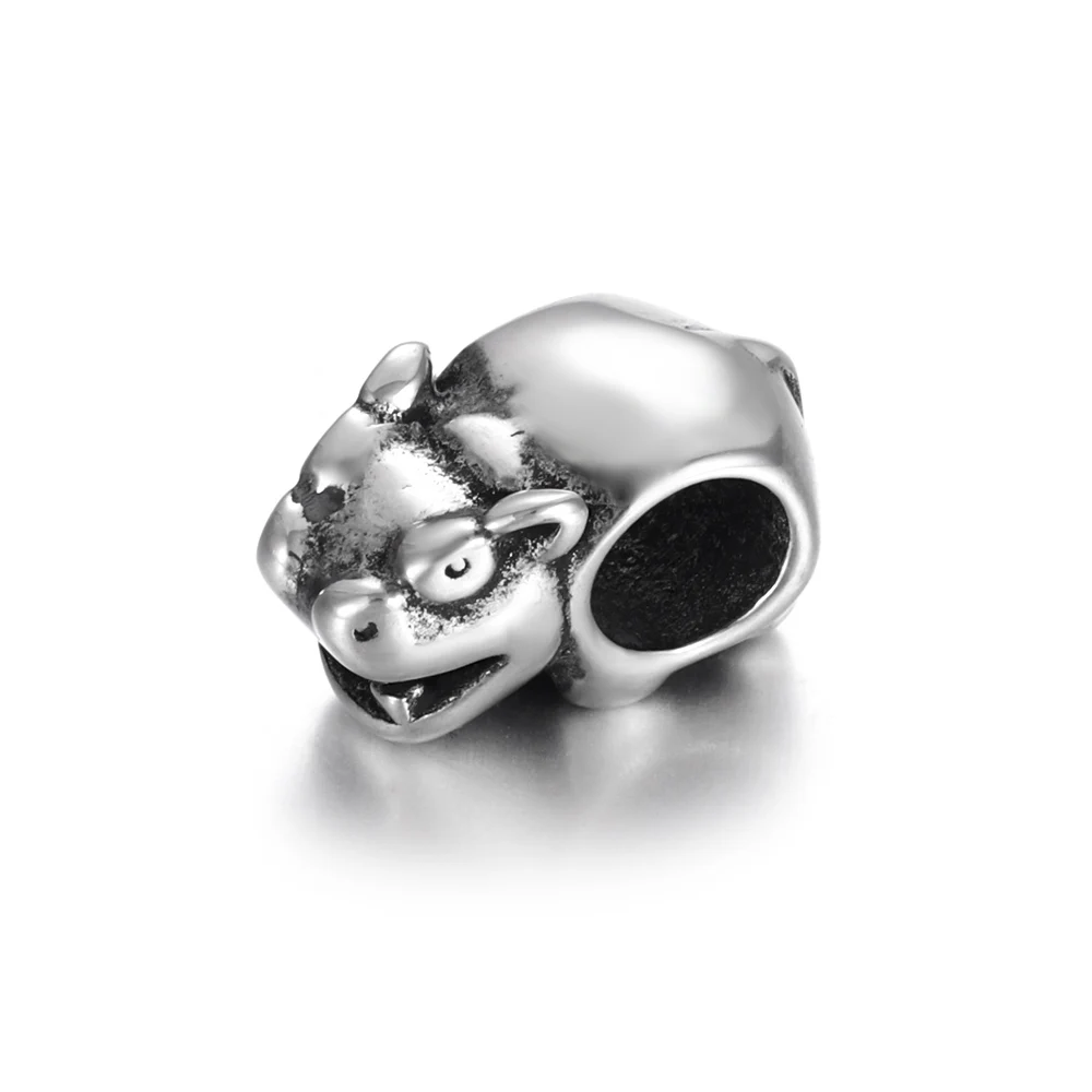 Нержавеющая сталь бегемота из бисера отполированное 5 мм отверстие Европейские