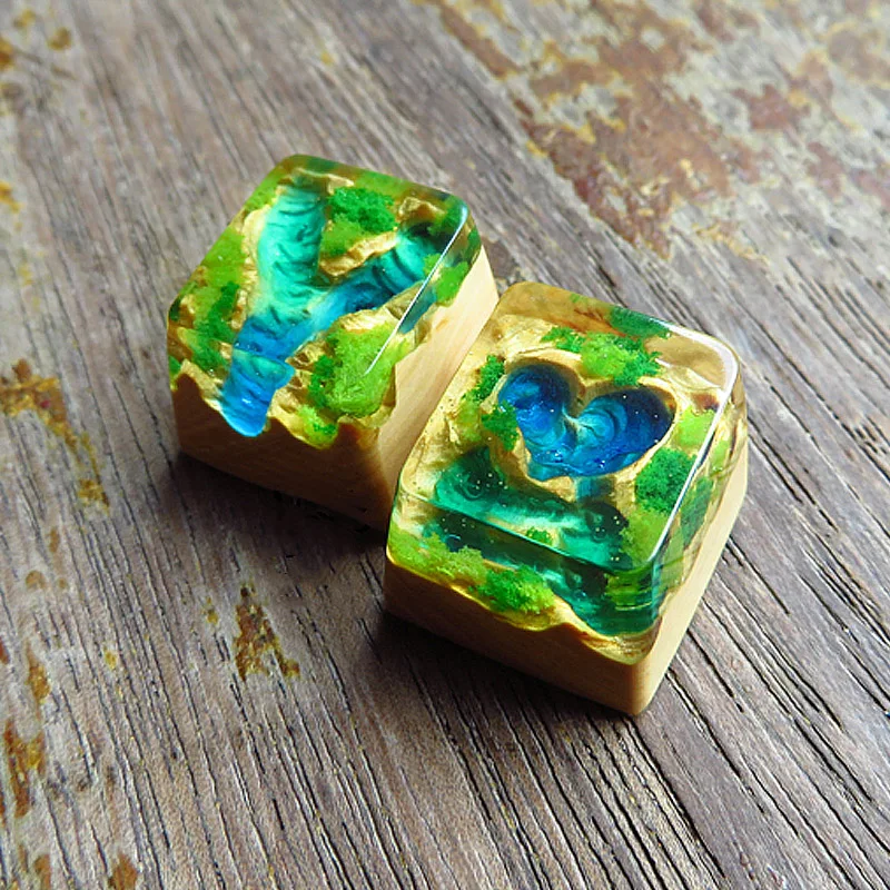 

1PCS Heart Shaped Lake Cur de Voh Keycap Creative DIY For Mechanical Keyboard Keycap Handmade Cherry Switch R4 Outline Keycap