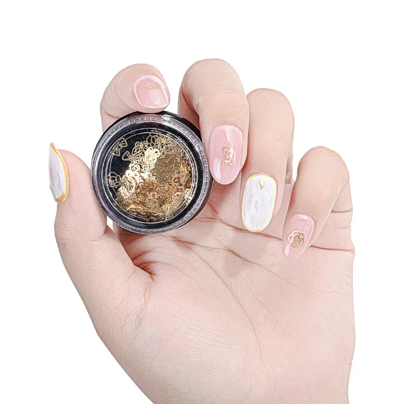 

120pcs/box Mix Christmas Flower Animal Metal Nail Sequins Nail Art DIY Art Deco Alloy Patch Professional Manicure Supplies Tools