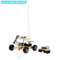 diy car model kit two channel remote control racing wooden toys dyi manual assembly science toys for boys educational creative