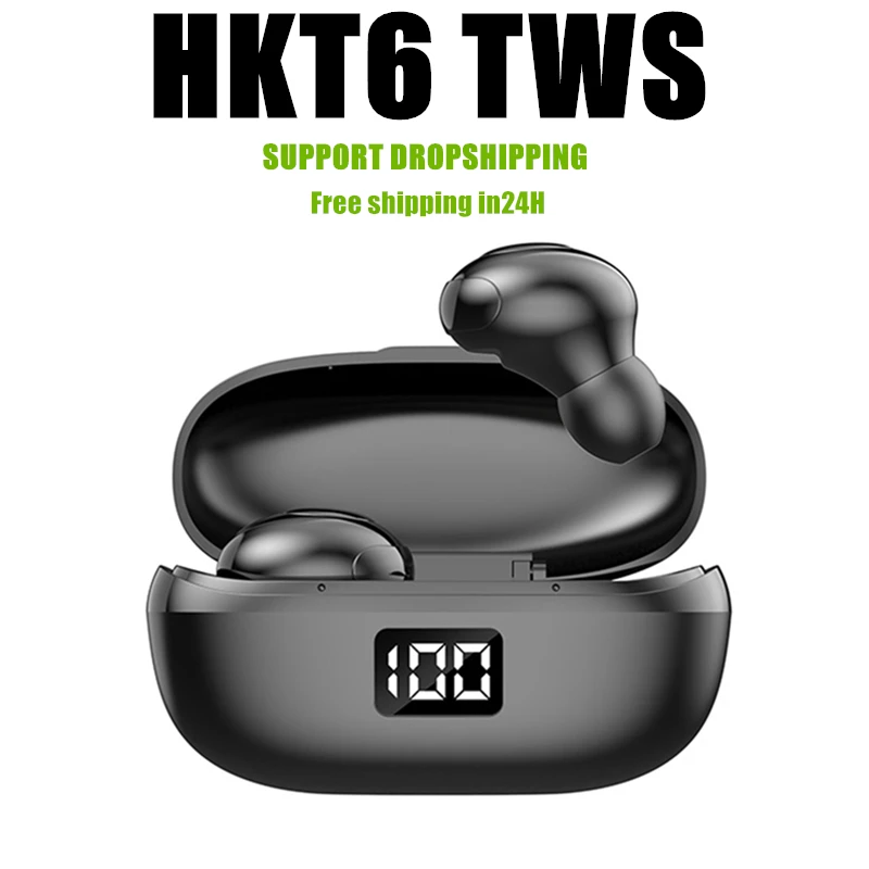 HKT6 наушники вкладыши tws bluetooth беспроводные с зарядный чехол бас спортивные pk xiomi