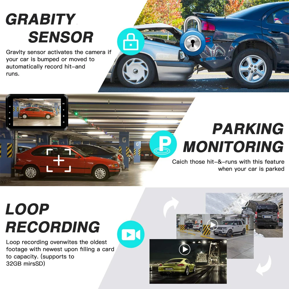 Автомобильная dvr камера Full HD 1080P 140 градусов Dashcam видео рекордер Авто регистраторы видеокамера ночного видения g-сенсор видеорегистратор