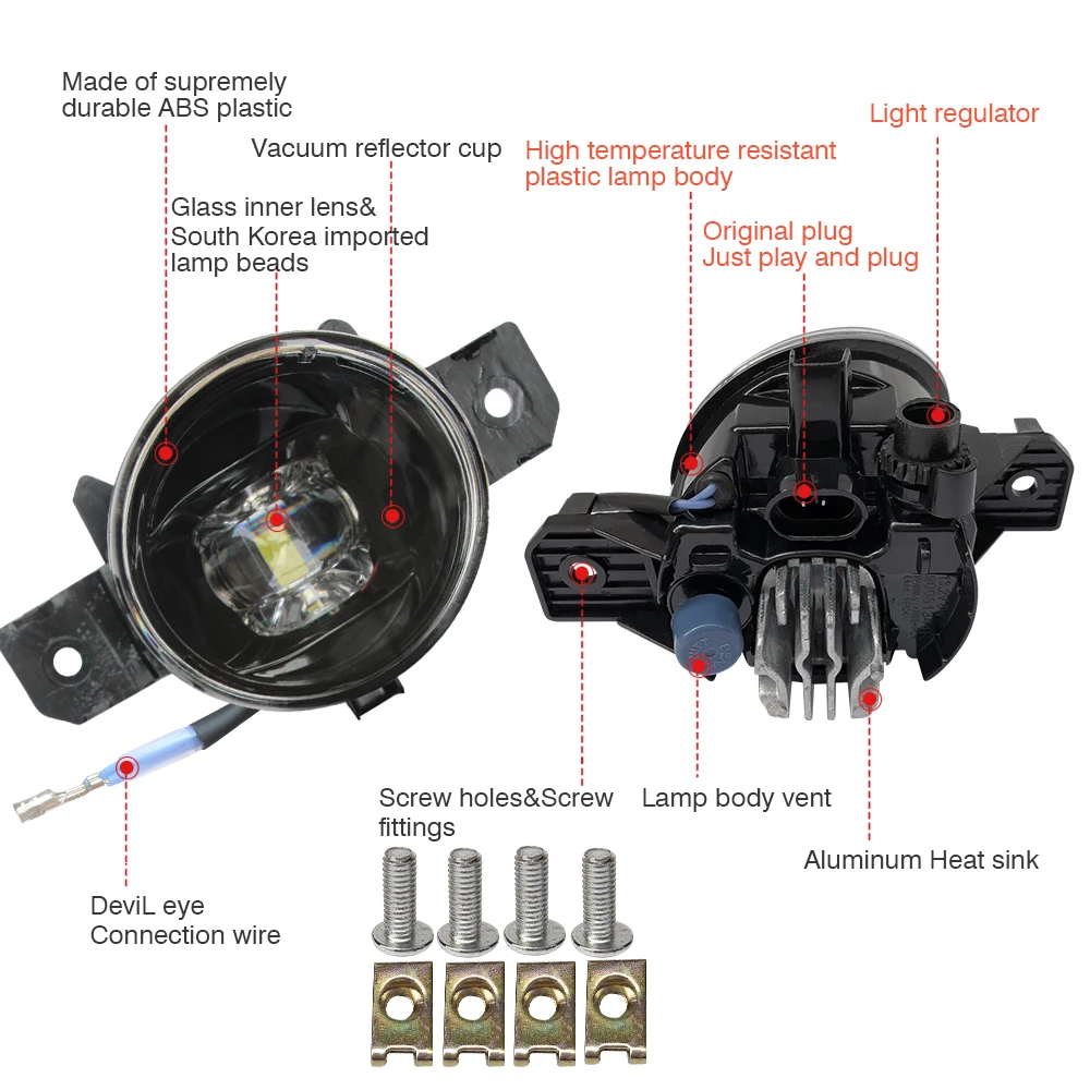 Cawanerl Автомобильный светодиодный противотуманный светильник дьявольские глаза