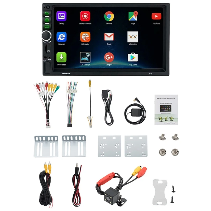 Android 8 1 автомобильный стерео gps Navi MP5 плеер двойной 2Din Wi Fi 7 дюймов 4 ядра BT с 4LED