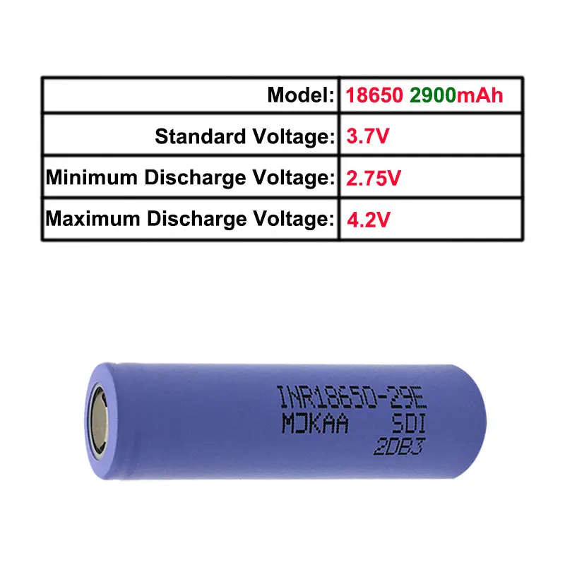 Hot Sale 12PCS 100% Original INR 18650-29E 2900mAh 10A 3.7V Rechargeable Battery 18650 Batteries High Drain With Flat Top Safety |
