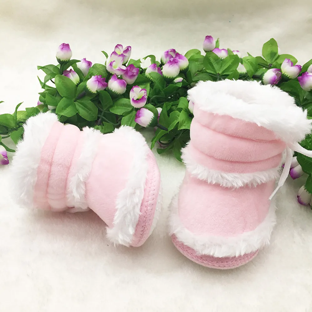 2020 Детские ботиночки для новорожденных девочек зимние теплые первых шагов обувь