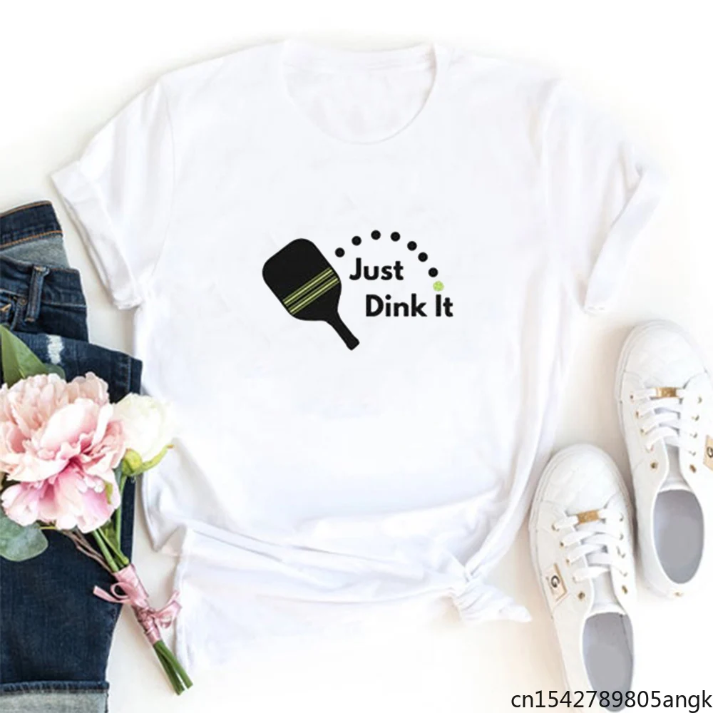 

Just Dink It Letter of The Alphabet T-shirt Women Interesting Aesthetic Femme Black White