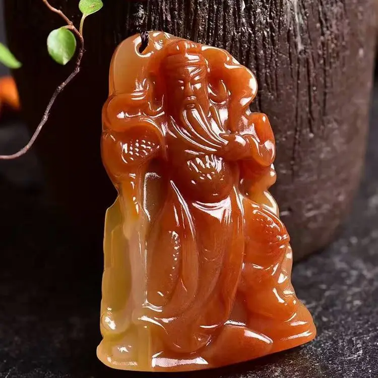 

Натуральный кулон Huang Longyu Guan Yu ожерелье очаровательные ювелирные изделия Модные аксессуары ручной резки мужской амулет на удачу подарок це...