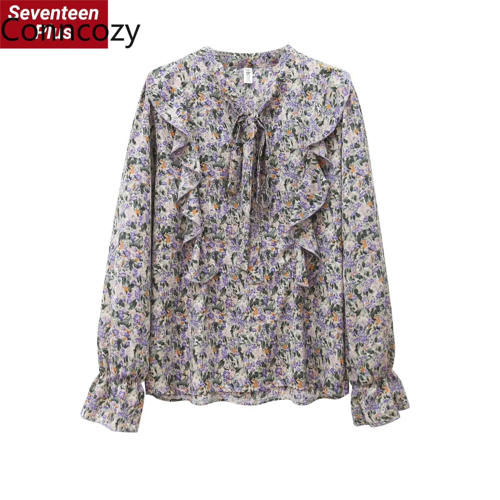 

New Arrive Fashion Women Sweet Blouses Bow Tie Collar Elegant Office Shirt Autumn Chiffon Shirts Retro Bottom Top Blusas Mujer