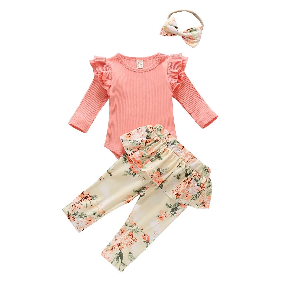 3 шт. детский однотонный боди с круглым вырезом|Комплекты одежды| |