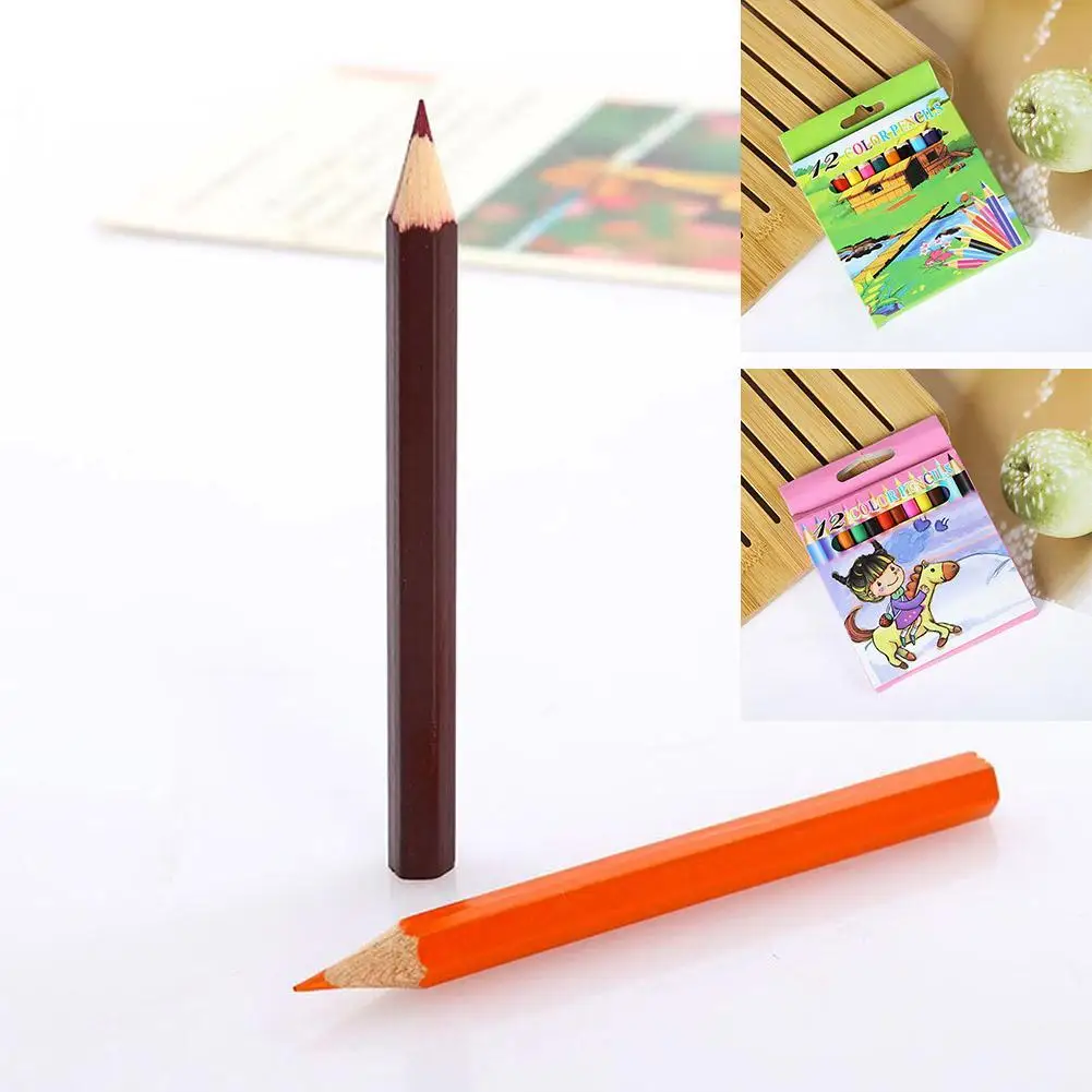 

12 colored pencils color lead Pencil Wood Colored Pencils Stationery School Office For Drawing Supplies Accessories X5D2