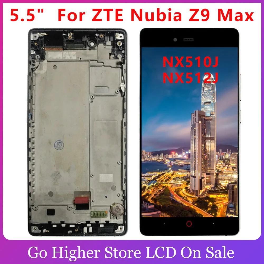 ЖК дисплей 5 дюйма для ZTE Nubia Z9 Max сенсорный датчик дигитайзер в сборе NX510J NX512J экран
