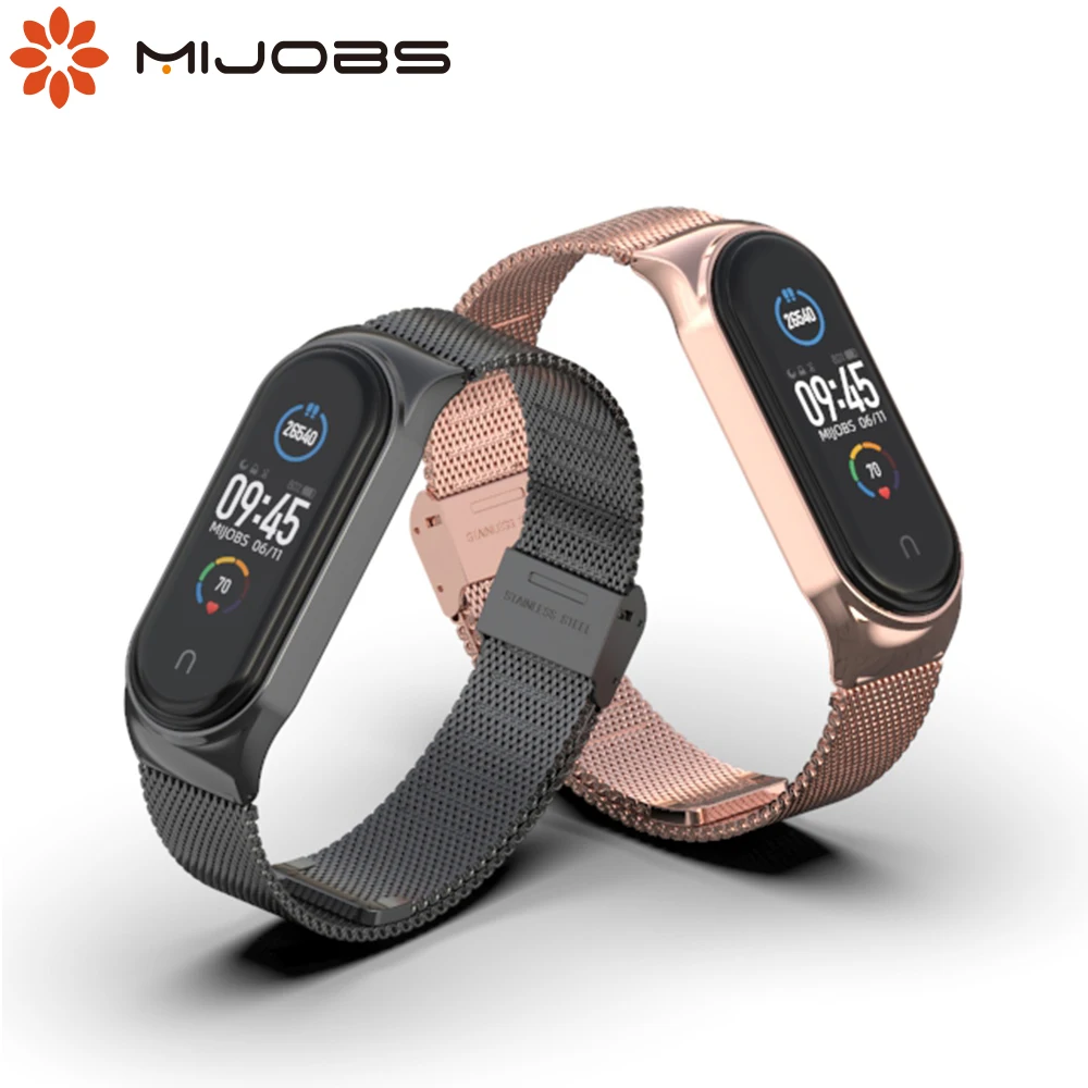 Ремешок «Миланская петля» для Mi Band 6 5 4 3, металлический браслет из нержавеющей стали для смарт-часов Xiaomi Mi Band 3 - изображение