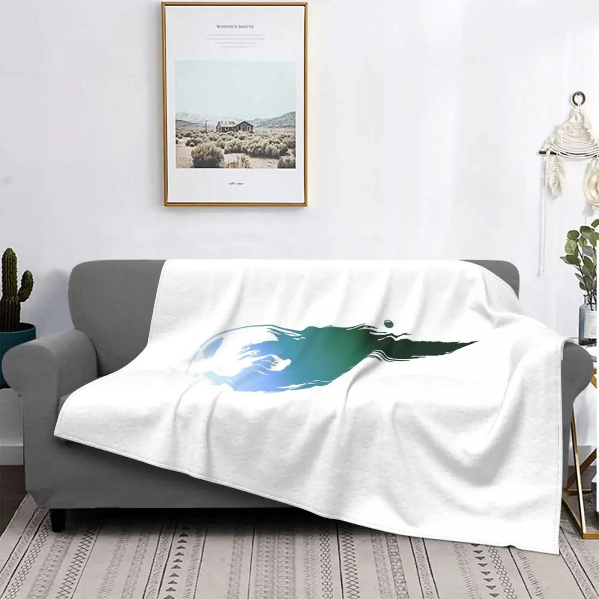 

Final Fantasy VII Meteor Logo Blanket Bedspread Bed Plaid Bedspread Throw Blanket Kawaii Blanket Islam Prayer Rug
