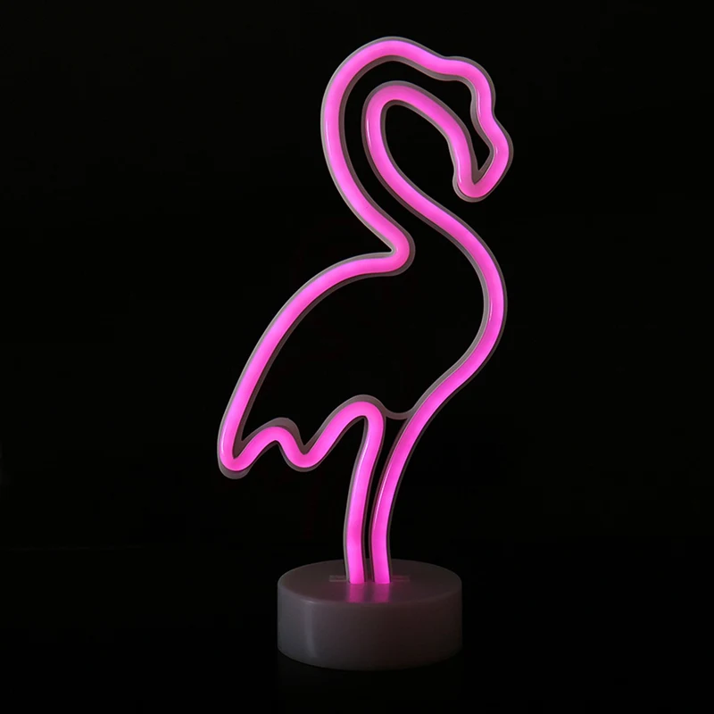 Неон Луны лампа праздничный светильник Фламинго с принтом сердце Луна ананас