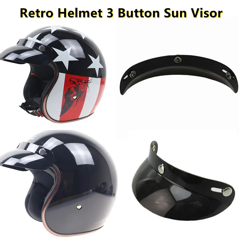 Универсальный мотоциклетный шлем для Yamaha Ретро 3 кнопки солнцезащитный козырек