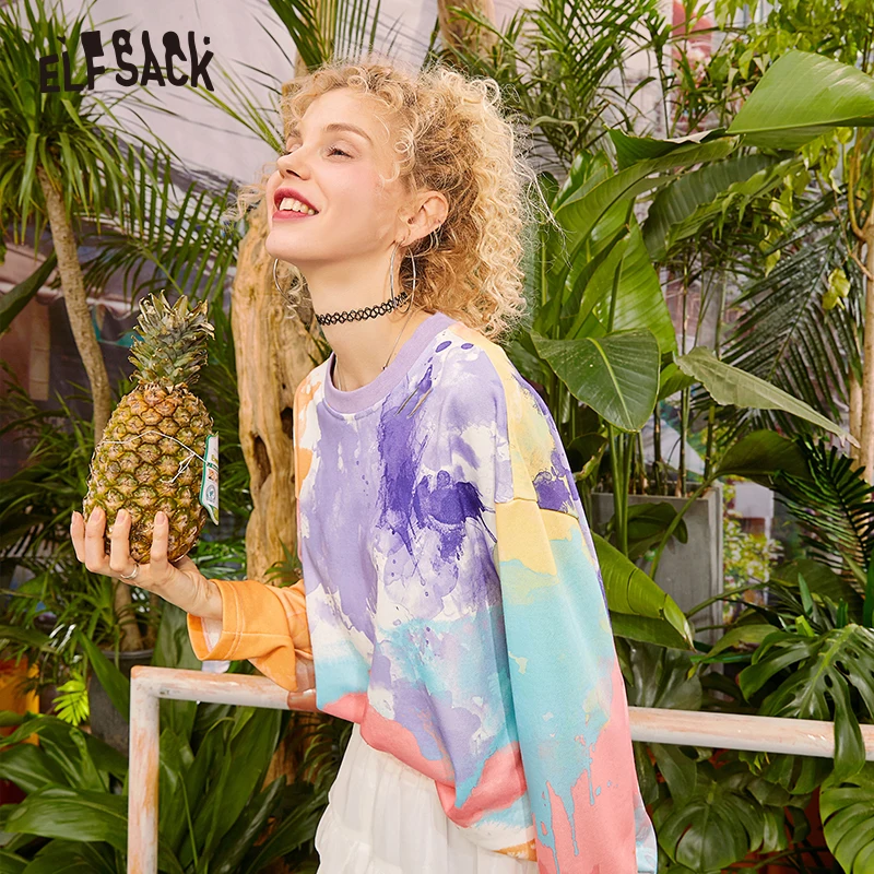 Женские свитера ELFSACK Повседневные вязаные оверсайз с круглым вырезом 2019|Женские