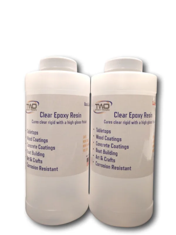 

Clear epoxy resin crystal clear curing easy mixing at 1:1 by volume 64oz kits