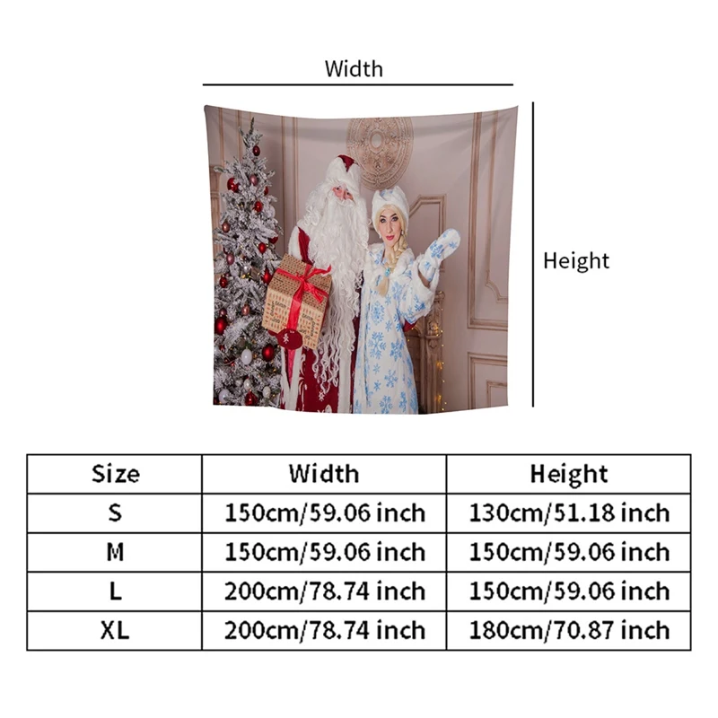 Santa Claus Tapestry Beautiful Snow Maiden Wall Hanging Tapestry High Quality 3D Coverlet Waterproof Tapestry Christmas Decor
