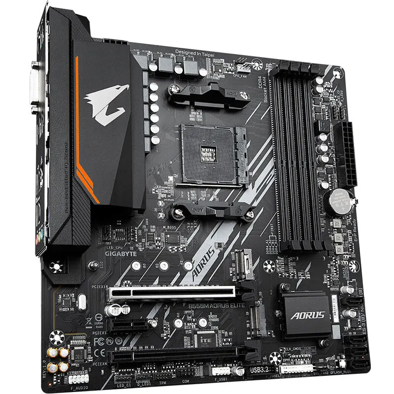 Kaufen GIGABYTE GA B550M AORUS ELITE DDR4 RAM 64G M.2 USB 3,2 Neue Doppel Kanal Buchse AM4 Motherboard Micro-ATX Ryzen/3600/3700X/5800X