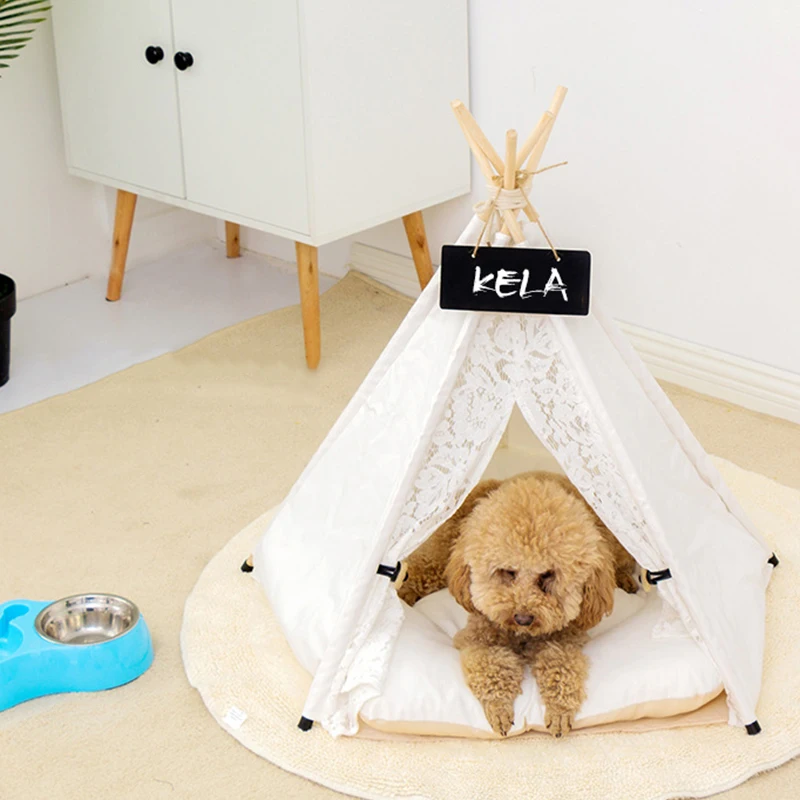 Портативные палатки для собак и домики домашних животных кружевная складная