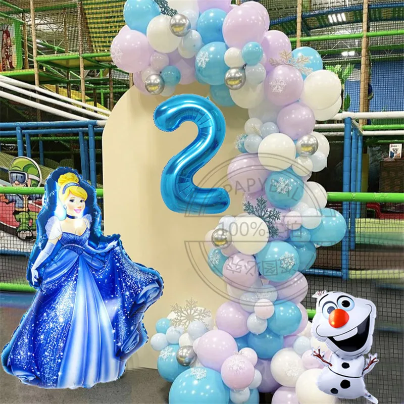 

96pcs Disney Princess Olaf Foil Balloon 40inch Blue Number Inflatable Balloons For Kids Birthday Baby Shower Party Decors Globos