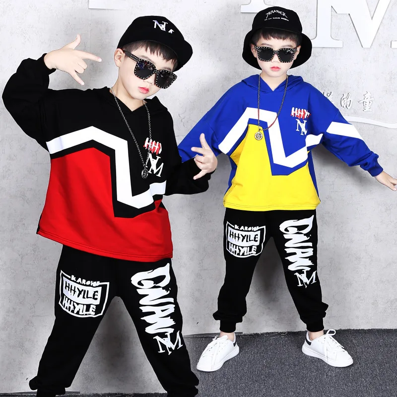 2019 Новая модная Осенняя детская одежда для хип-хопа костюм Одежда мальчиков