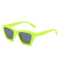 2021 fashion cat eye sunglasses women vintage jelly blue eyewear men shades uv400 polygon square green pink black sun glasses