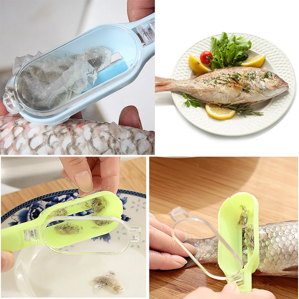 Practical Fish Scale Remover Scraper Kill With Knife Peeler Scraping Cleaning Tool Lid Kitchen Hand Accessories |