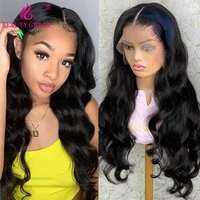 pre plucked 30 inch glueless body wave lace front wig brazilian human hair wigs for women bodywave t part lace frontal wig
