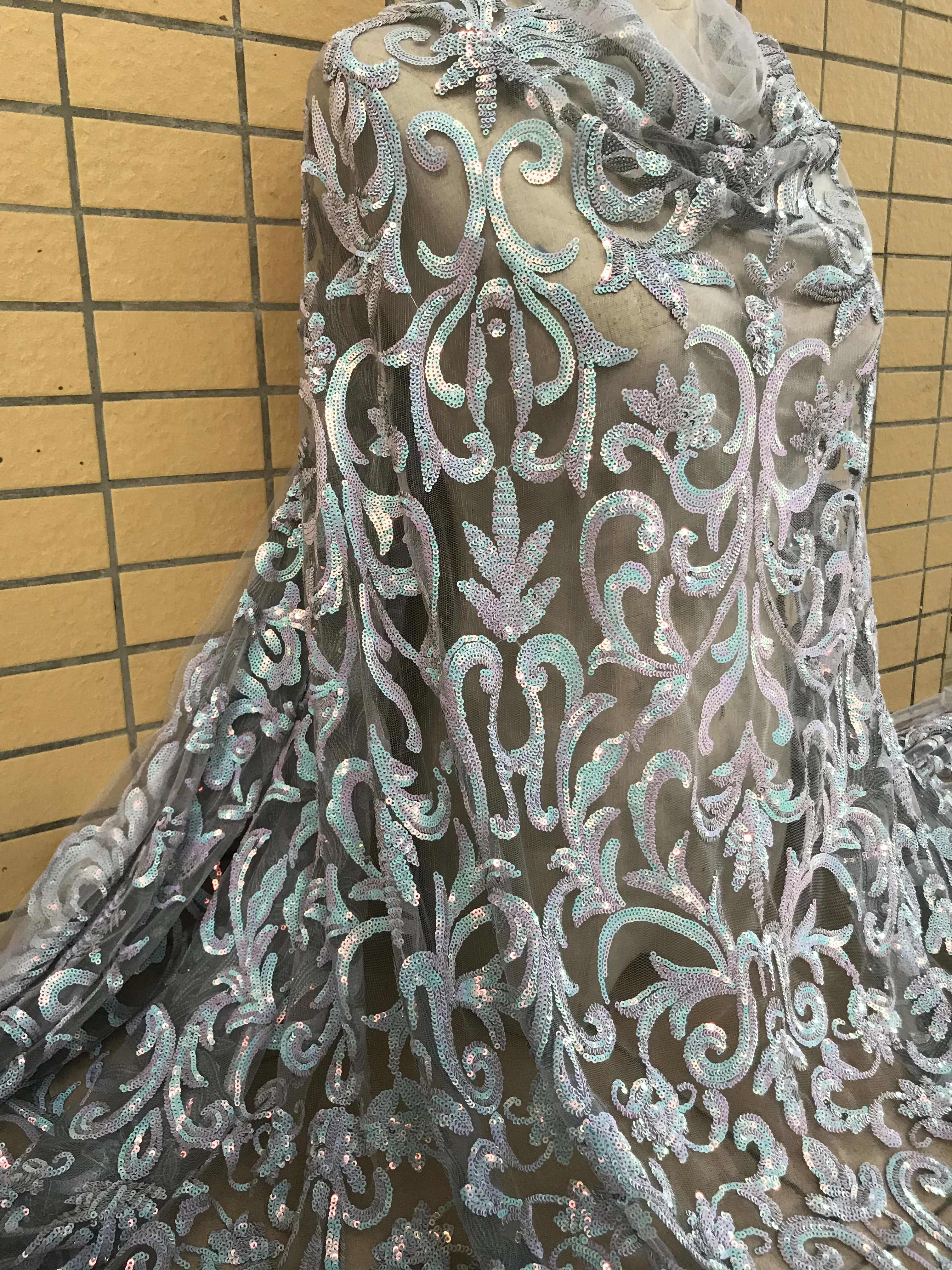 Кружевная ткань с блестками нигерийское кружево Высококачественная французская