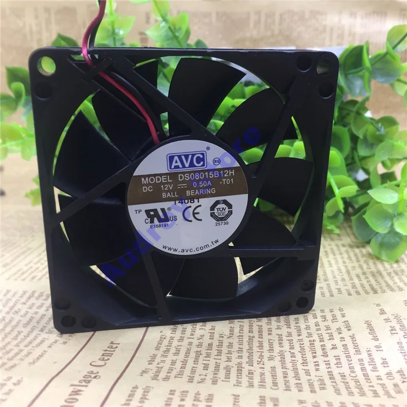 

AVC 8015 8 см 0.5A DC12V 5,7 Вт DS08015B12H двойной шариковый подшипник 2-контактный большой объем воздуха вентилятор 4000 об/мин воздуходувка