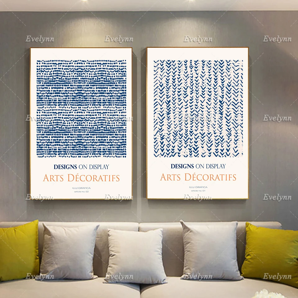 

DESIGNS ON DISPLAY//, Japanese Design Patterns Posters, Indigo Art Home Decor Canvas Wall Art Prints Living Room Decoration