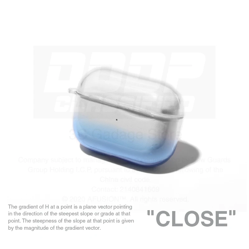

Soft Protective Clear TPU Case For Airpods 1/2 pro Gradient cute fun gadget with keychain carabiner hook accessories(Blue)