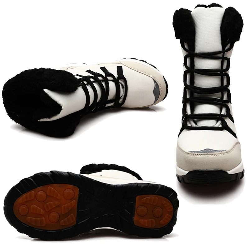 

Winter Hiking Boots Women Outdoor Warm Plush Air Cushion Anti-skid Ladies Snow Boots Non Slip Sports Walking Trekking Shoes 2020