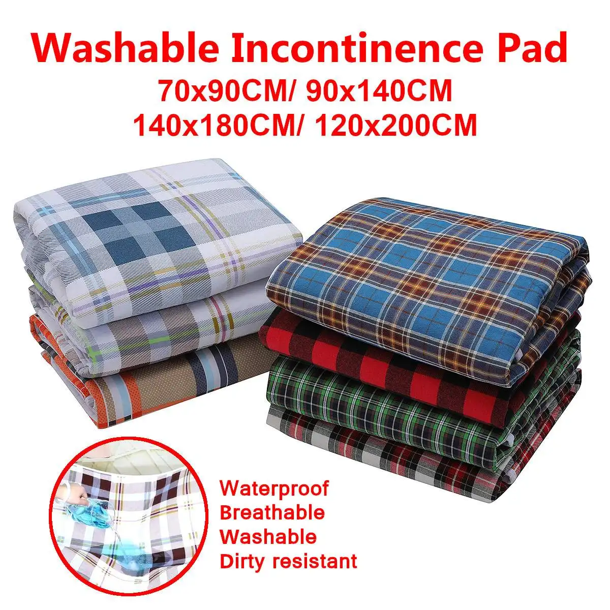 

1 шт., водонепроницаемые моющиеся подгузники для взрослых