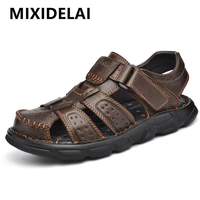 genuine leather casual shoes for men high quality classic men sandals summer outdoor walking men sneakers breathable men sandals