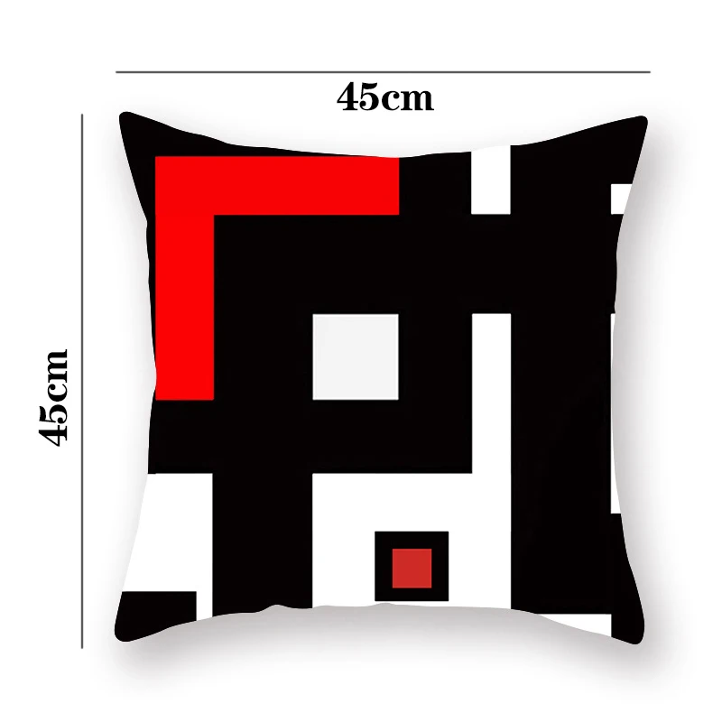 Красный чехол для подушки с геометрическим рисунком дивана мягкая подушка дома