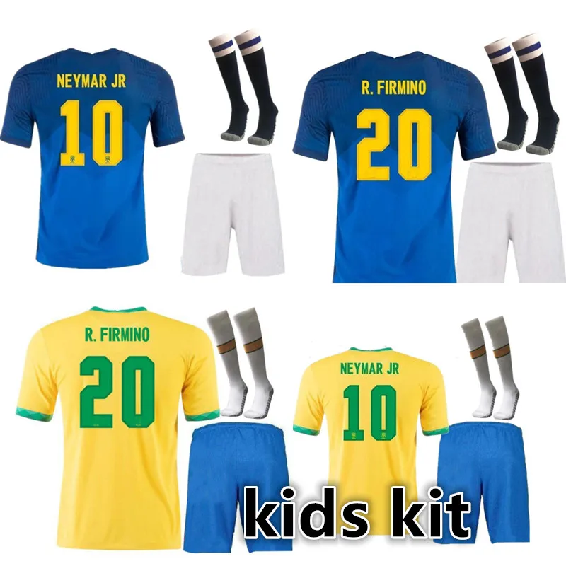 

kids kit shirt Top Quality 2020 2021 BrazilES shirt NEYMAR JRl G.JESUS MARCELO FIRMINO VINICIUS P.COUTINHO MARCELO child shi