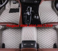 for peugeot 4008 2016 2017 2018 floor mats auto foot carpets car step mats brand new embroidery leather mats